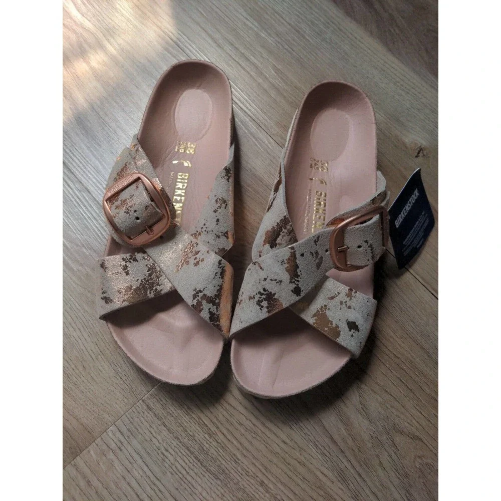 Birkenstock Siena Rose Gold Metallic Copper Exquisite Sandals EU 38 Womens 7-7.5 - Picture 4 of 12